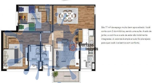 Apartamento com 2 dormitórios à venda, 76 m² por R$ 522.000,00 - Caetetuba - Atibaia/SP Foto 3